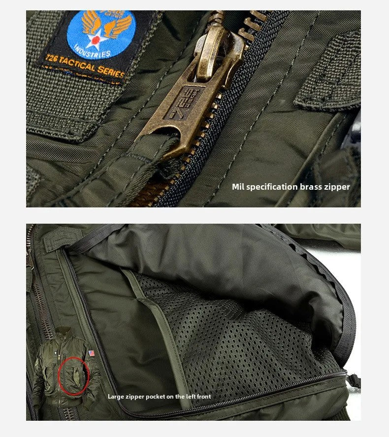 Men's pilot jacket men's air force MA1 baseball jacket spring and autumn casual youth trend military fan stand up collar jacket