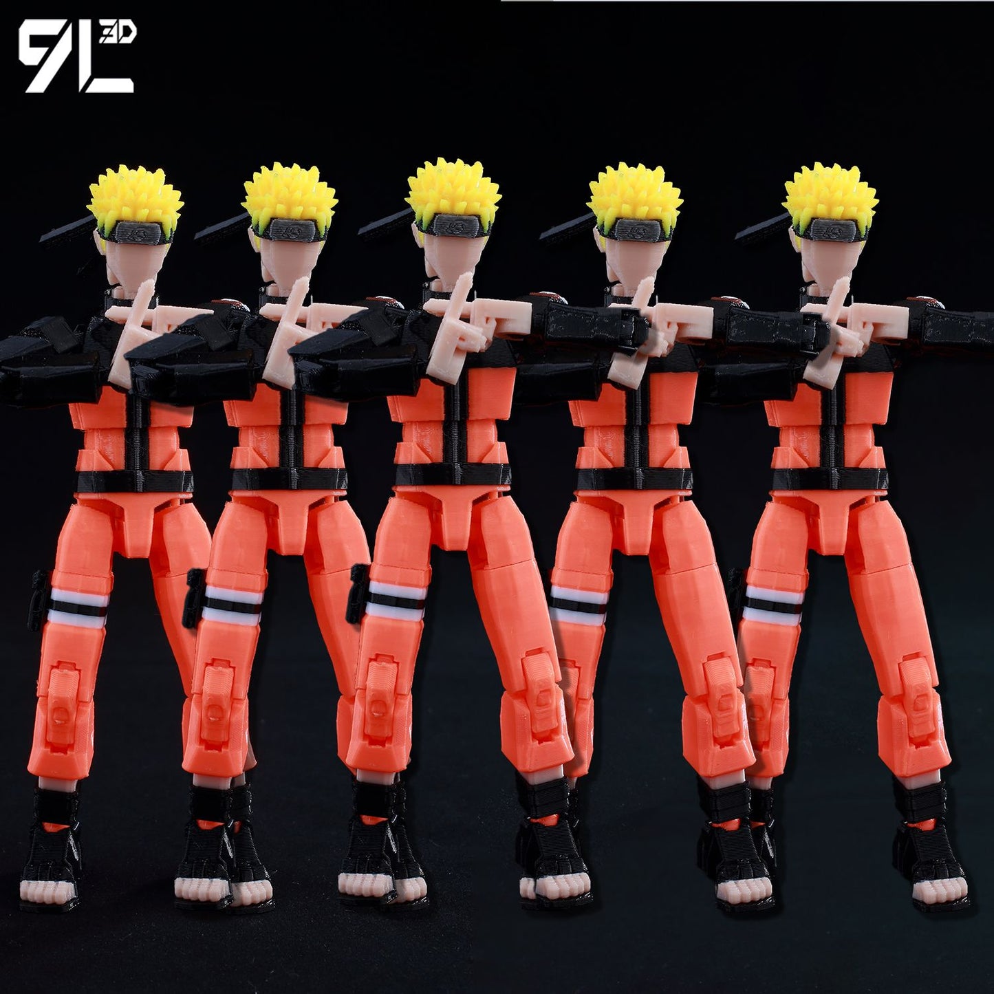 9L3D Lucky13 TITAN13 Rasengan Sasuke Uchiha 3D Figure - Susanoo & Fireball Jutsu Pose with Katana,Dummy13 T13 Anime Action Model