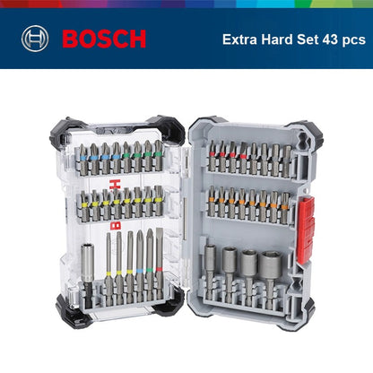 Bosch Jogo Extra Duro 43 peças Ponta de chave de fenda elétrica material de aço modificado S2 Broca de cabo hexagonal Acessórios Bosch