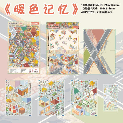 Kawaii Large Edition Series 3D Landscape Stickers DIY Pocket House Scene Stickers Handmade Account Stickers Party Festival Gifts