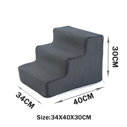 Escada para Cães 3 Degraus, Escada para Cachorro Pequeno, Gato, Filhote, Ramap para Cães, Antiderrapante, Removível