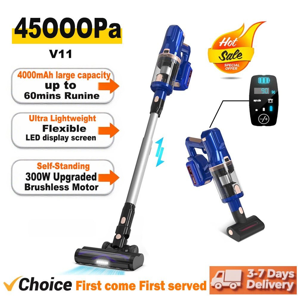 UMLO V11 Cordless Vacuum Cleaner 300W 45kPa Powerful Brushless Motor Lightweight Handheld Stick Vacuum for Home Carpet Hardfloor