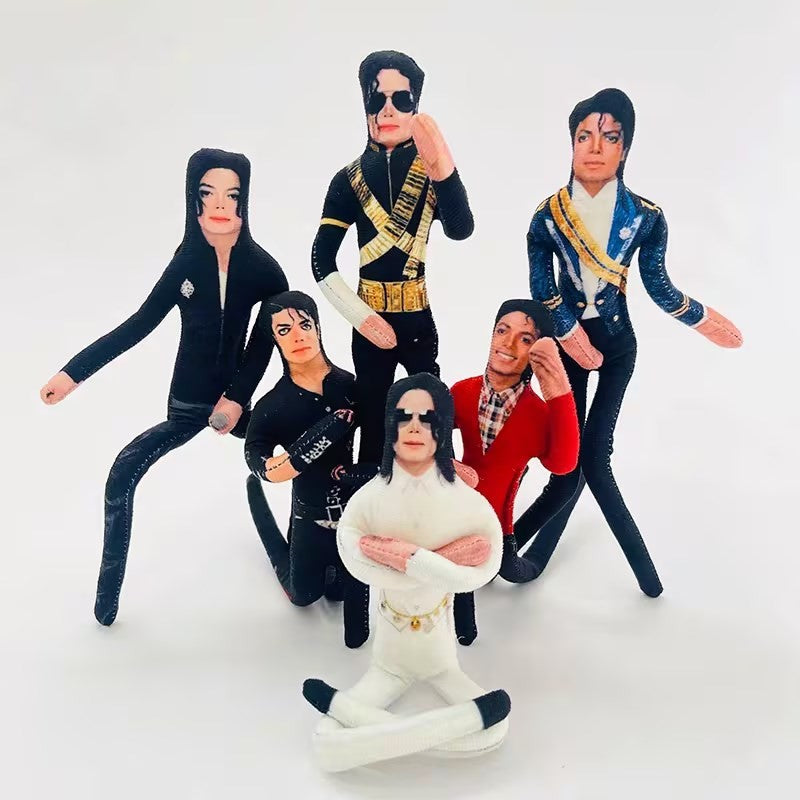28cm Michael Jackson Action Doll Michael Jackson Cosplay Props Soft Stuffed Doll Abstract Joint Mobility Doll Collection Gift