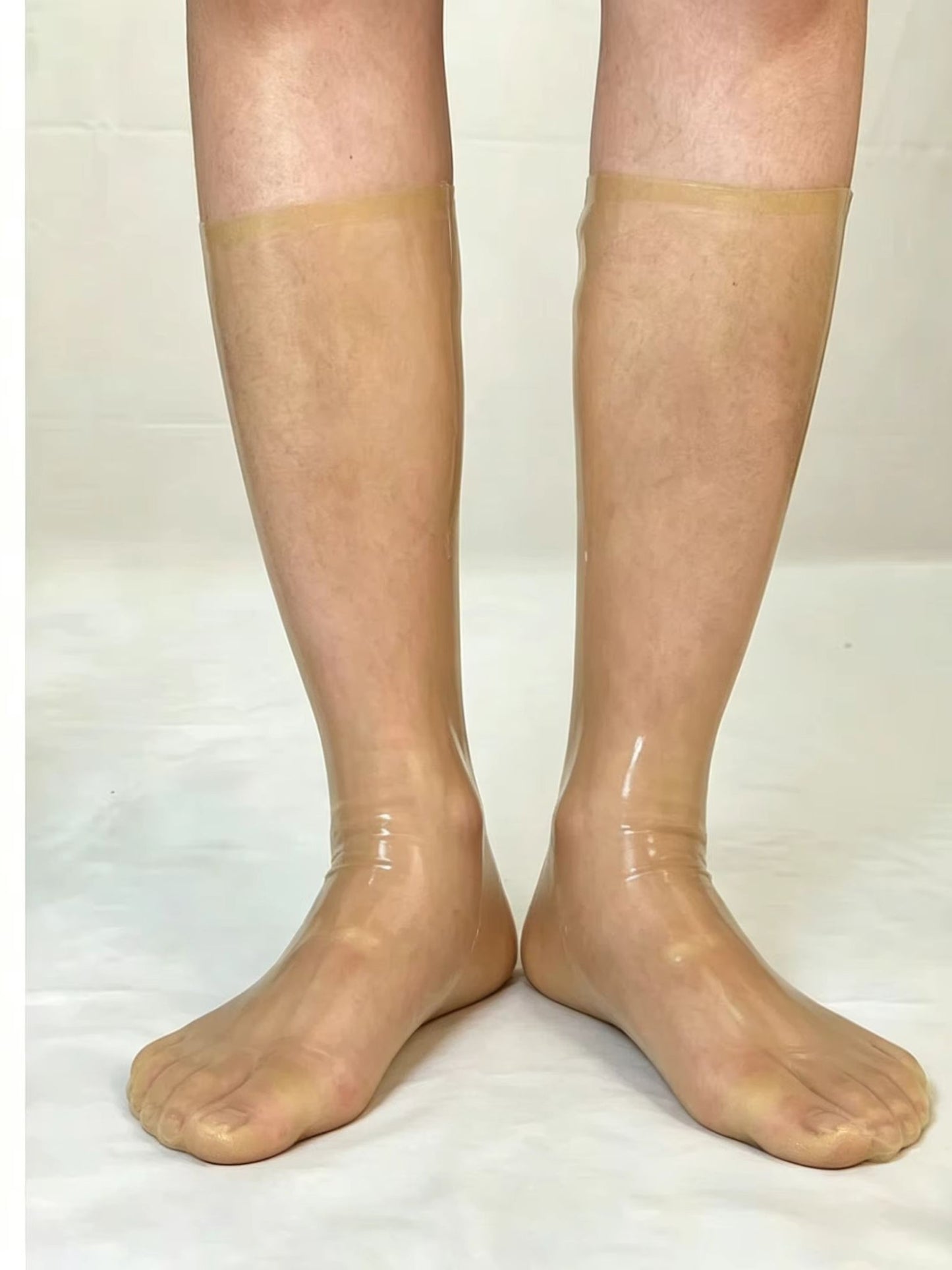 Latex Five Toe Rubber Short Socks Shiny Rubber Ankle Length Socks