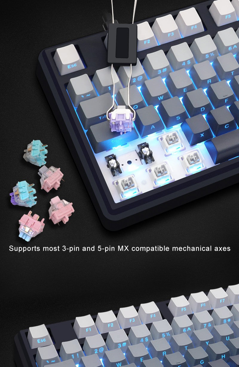 SKYLOONG GK104 Pro Full-Size 3-Mode Wireless Mechanical Keyboard with 3.0 Screen 3 Knobs Hot-Swappable Silent Switch PBT keycaps