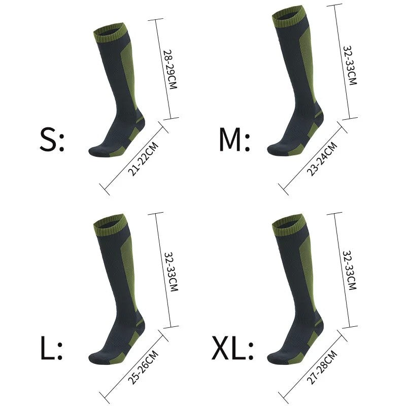 Knee high Waterproof Socks Hiking Wading Outdoor Camping Cycling Skiing Mountaineering Warm Long Knee high Waterproof Sock