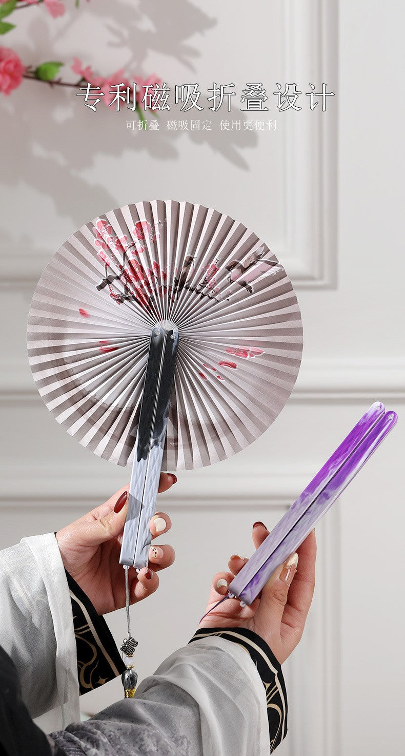 Chinese Japanese Style Silk Fan Folding Fan Wedding Fan Art Gifts Dance Hand Fan Vintage Bamboo Folding Hand Held Flower Fan