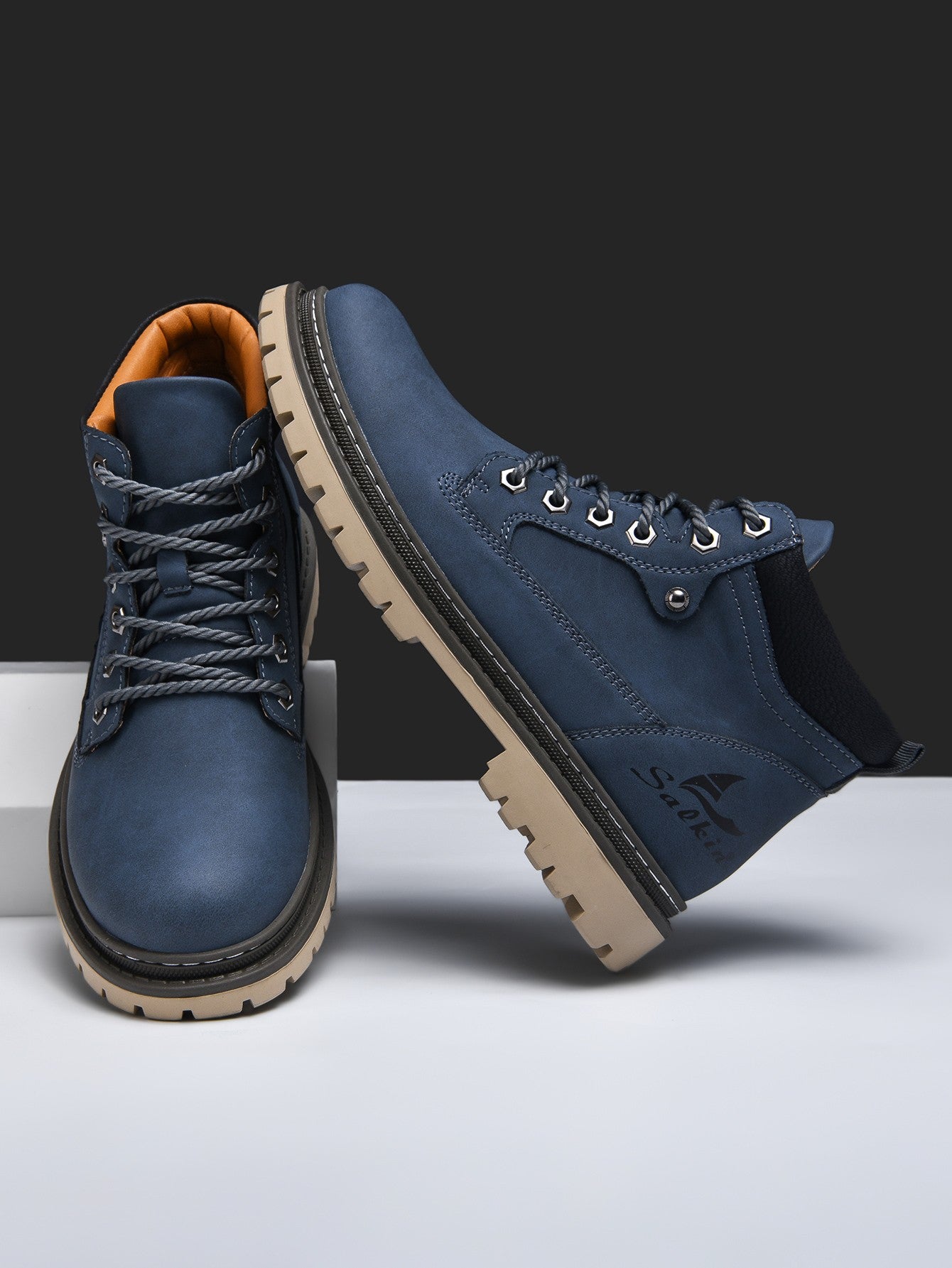 Botas Masculinas Feitas à Mão, Botas de Tornozelo de Inverno em Couro, Sapatos de Outono para Caminhada ao Ar Livre, Tênis, Botas Masculinas de Cano Alto, Calçados Antiderrapantes