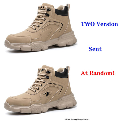 Botas de Segurança Masculinas com Biqueira de Aço Indestrutíveis para Construção Botas de Segurança à Prova de Perfurações Calçados de Trabalho Masculinos Protetores