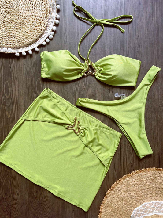 Sexy 3pieces Micro Bikini 2025 Women Swimsuit Female Swimwear Brazilian Bikinis Set Hollow Out Beachwear Bathing Suit Biquini