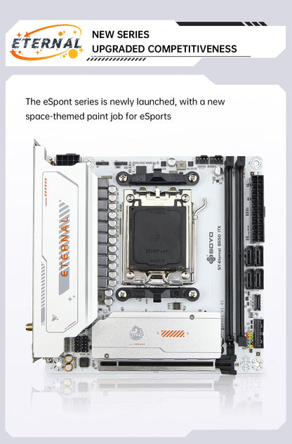 Placa-Mãe Mini SOYO B650ITX AMD AMD Ryzen AM5 DDR5 Suporta Processadores CPU 7000 8000 9000 Pcie5.0x16 Pcie4.0x4 M.2 ARGB WIFI6
