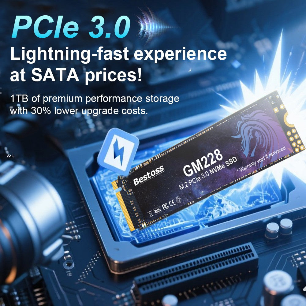 Bestoss M.2 NVMe PCIe 3.0 128GB 256GB 512GB 1TB SSD Interno para Notebook e Desktop