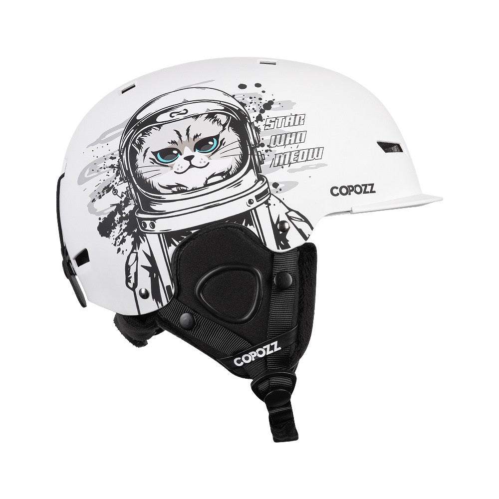 COPOZZ Novo Capacete de Esqui Unissex com Certificado, Meio-Coberto, Anti-impacto, Para Adultos e Crianças, Segurança na Neve, Capacete de Snowboard