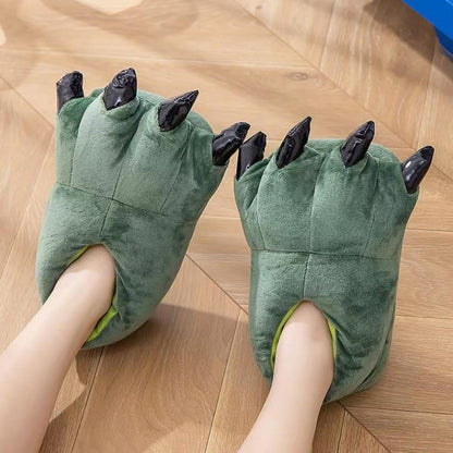 Tiger Animal Paw Slippers For Boy Girl Unisex Kids Cute Monster Claw Slippers Cartoon Soft Plush Warm Home Slippers Child Shoes