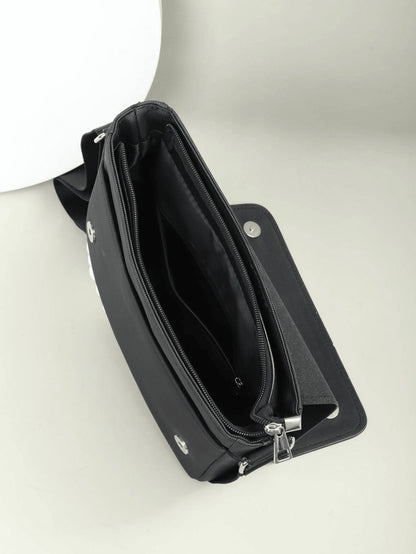 Classic Solid Stylish Simple Men's Crossbody Bag Daily Commuter Travel Large Capacity Shoulder Bag Messenger Bag