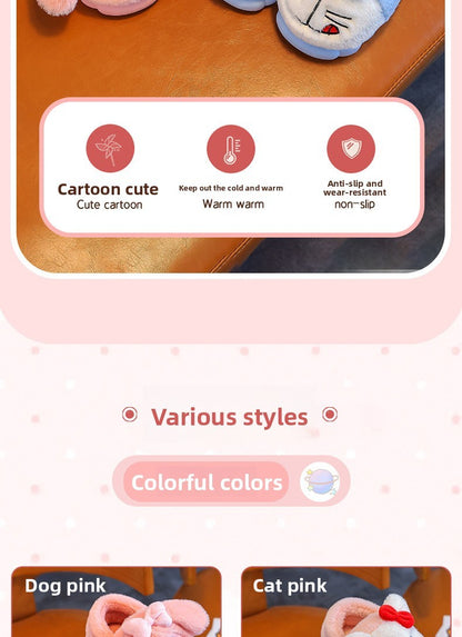 2025 New Winter Warm Cute Cartoon Indoor Mule Soft Non-slip Fluffy Slippers For Kids Teen Boys Girls Children Home Cotton Shoes