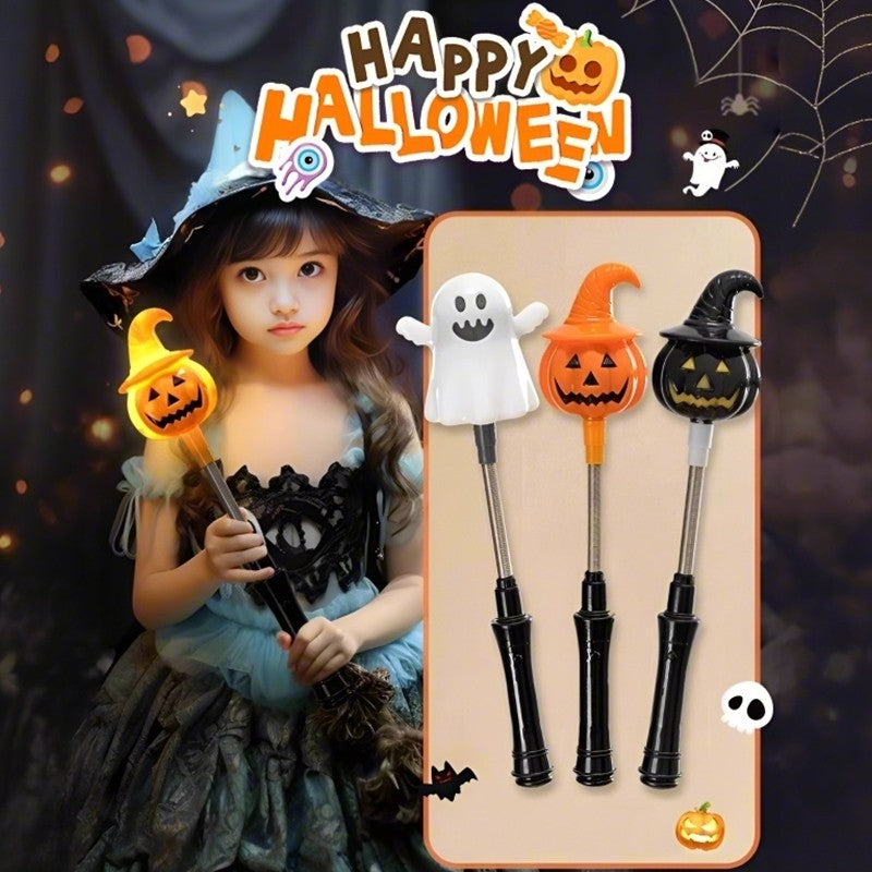 Halloween Party Decoration Halloween Hand Shaker Sticks Pumpkin Ghost Stick Gift Party Favor Gifts Party Supplies