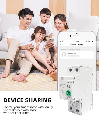 WIFI/ZigBee Smart Circuit Breaker Smart Switch Power Metering Remote-Metering Circuit Breaker 1P40A 2P63A Work With Tuya Alexa