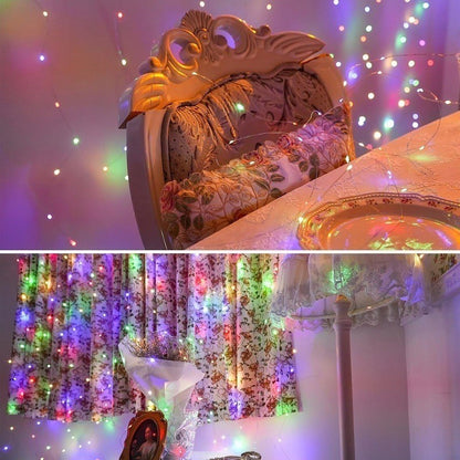 Battery Powered LED String Lights 10/20/30/50/100LED Copper Wire Lights for Camping Wedding Flowers Christmas Decoration