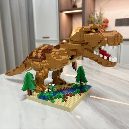 KNEW BUILT Brinquedos de Blocos de Montar Micro Mini Estegossauro T-rex - Crie um Mundo de Dinossauros, Presente de Festival para Crianças, Brinquedo de Montagem DIY Quebra-cabeça
