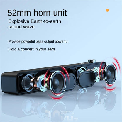 Original Subwoofer Bluetooth Soundbar TV Áudio Echo Wall Alto-falante de computador Home Theater Música Alto-falante Bluetooth sem fio Presente