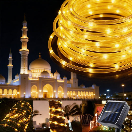 Solar Rope Lights Outdoor Blue LED PVC Tube Fairy String Light Garden Wedding and Birthday Outdoor Holiday Home Decoration