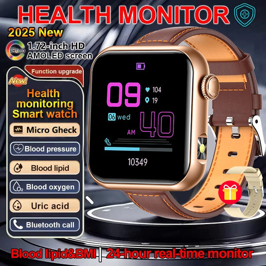 2025 Novo Smartwatch Feminino de LED com IA, Diagnóstico Inteligente, Monitor de Saúde HRV+PPG, Pressão Arterial, Oxigênio no Sangue, IP68, NFC?