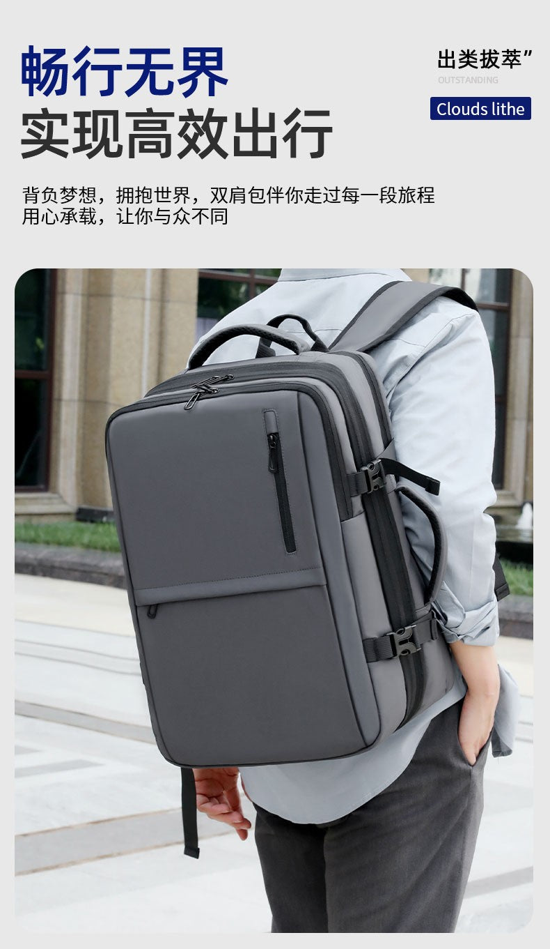 Mochila Masculina Nova a Vácuo Mochila de Compressão Multifuncional para Computador Bolsa de Viagem Expansível de Grande Capacidade