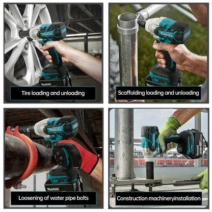 Ferramenta Chave de Impacto Makita 18V DTW285, Chave Elétrica Sem Fio Brushless de Alto Torque Recarregável para Bateria Makita 18V