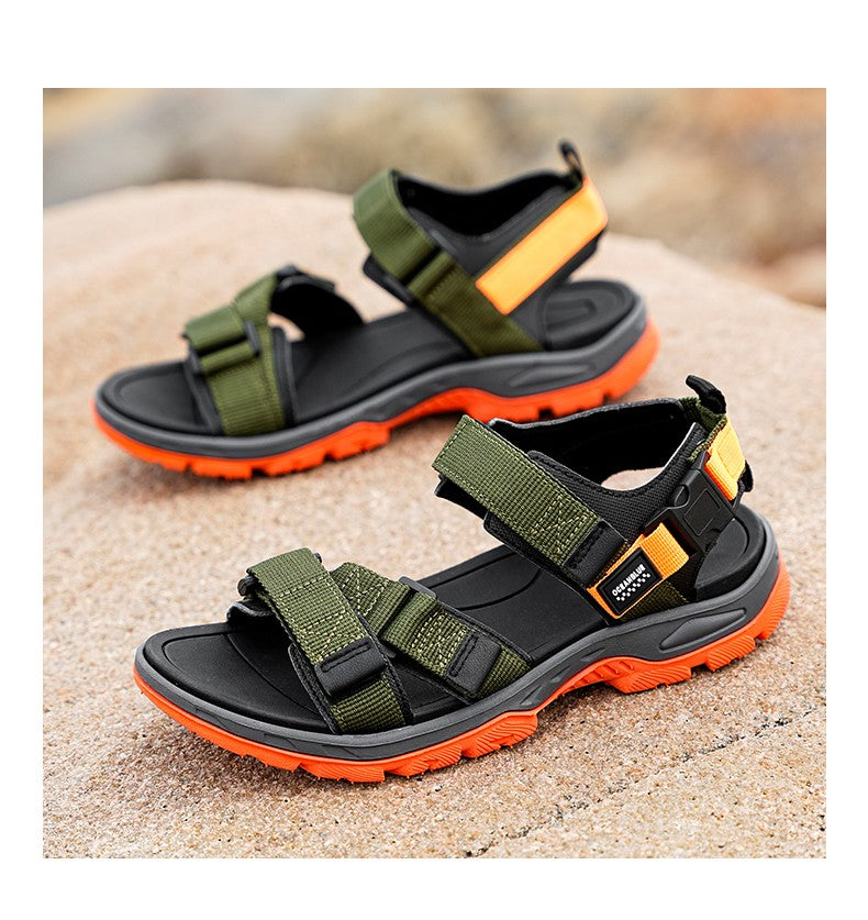Summer Men's Sandals Trendy Casual Outdoor Sport Shoes for Holidays Beach Breathable Wear-Resistant Hiking & Walking Sandals
