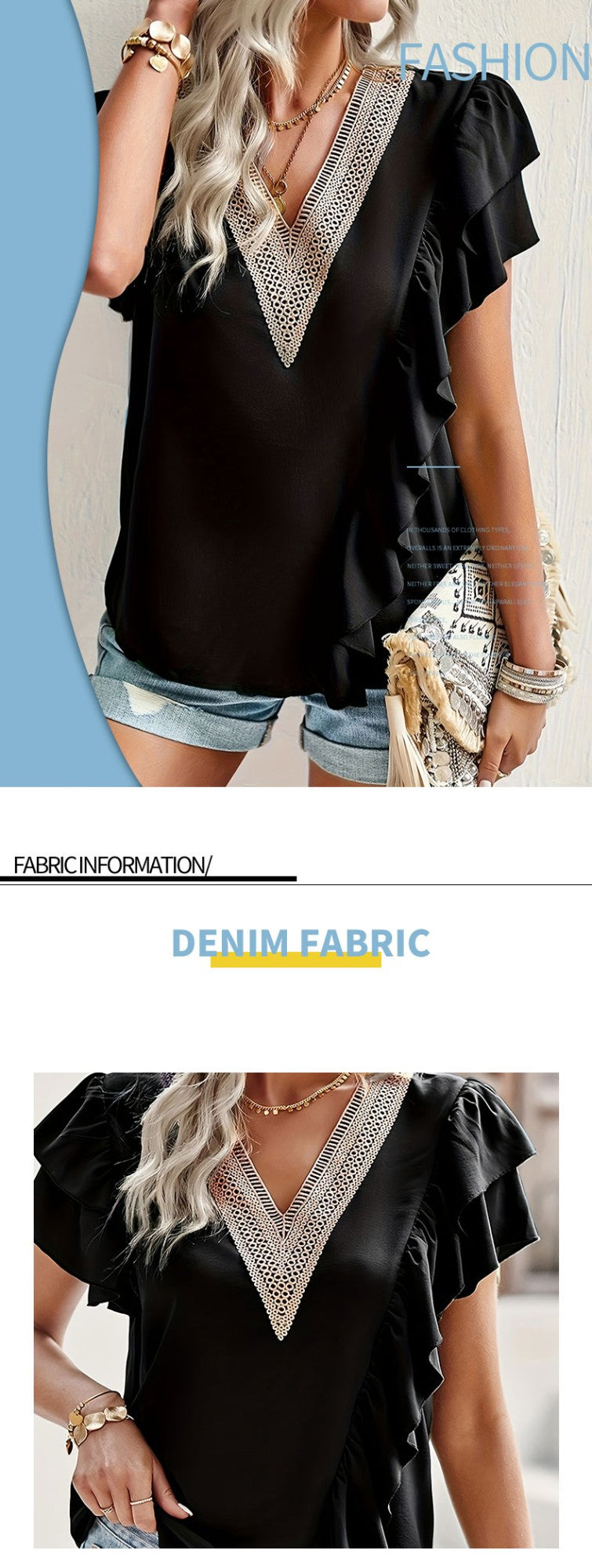 Black Women's plus size shirt summer chic elegant shirt casual women's fashionable shirt Black