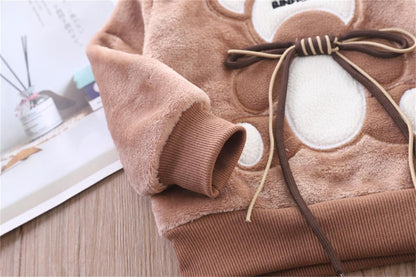 3PCS Winter Autumn Toddler Baby Boys Girls Clothes Baby Sweaters Coat +Pants +Hooded Vest Outfit Set Infant Warm Clothing Suits