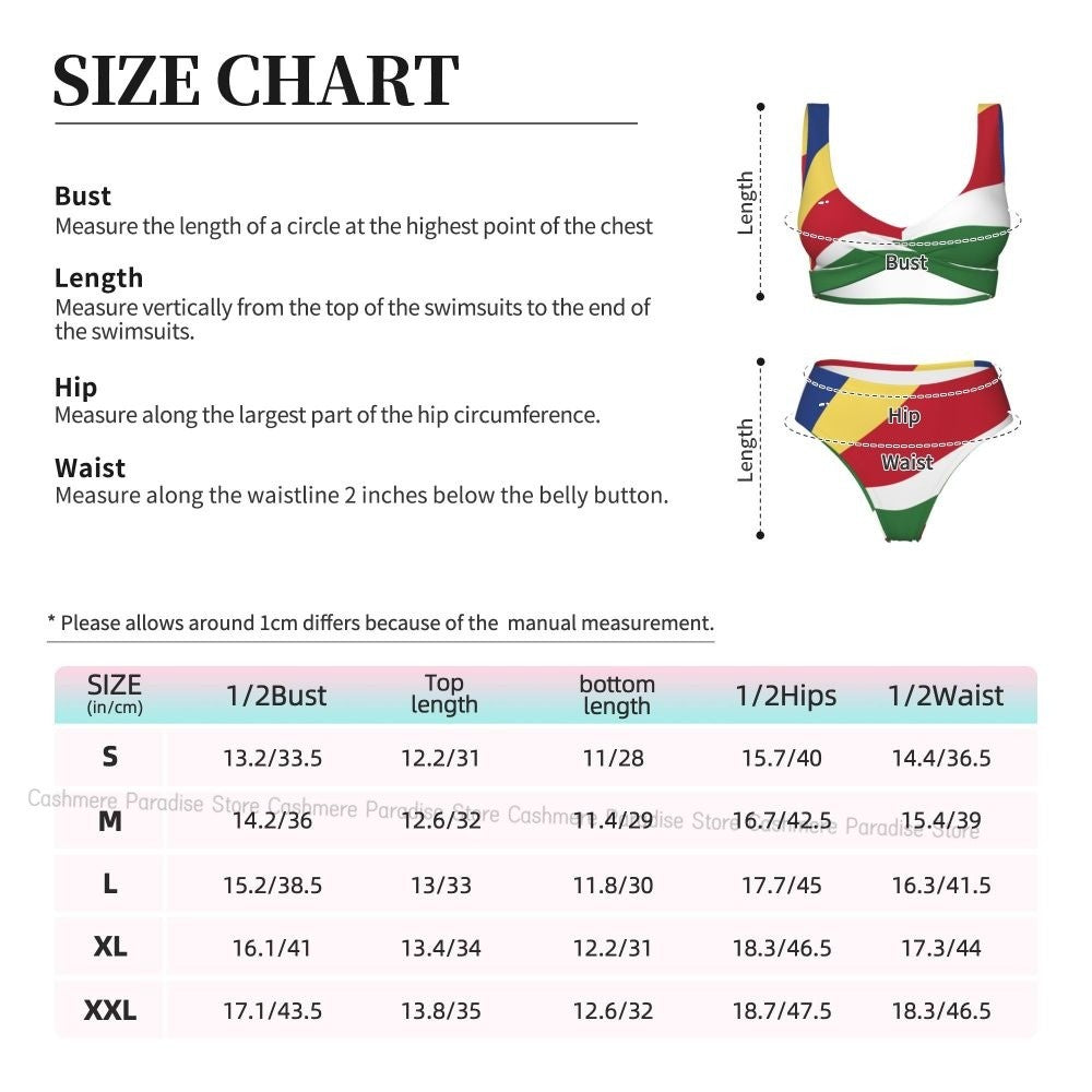 Seychelles Flag Women Bikini Set Swimsuit Push Up Female Swimwear Bathing Suit
