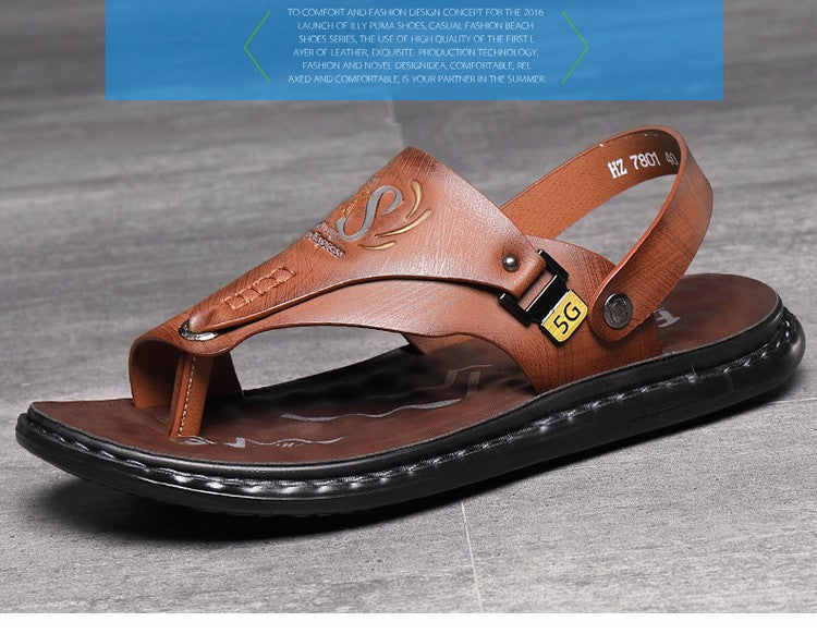 Brand Men's Sandals Summer Soft soled Anti slip Beach Shoes Male  Outdoor comfortable Men slippers Luxury High Quality sandalias