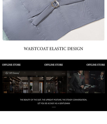 ST Cassy High Quality Men's Suit Summer thin Green  Slim Fit Formal Business Office Men's Suits?jacket+Vest+Pants?