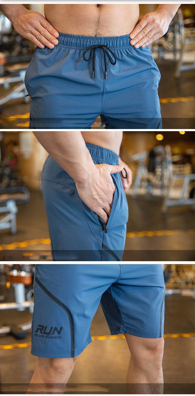 Men Beach Shorts Male Gym Fitness Sport Short Pants Joggers Basketball Sportswear Bodybuilding Loose Plus Size Zip Pocket