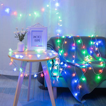 LED Star Fairy Lights Chain Battery/USB Powered String Lights Garland For Party Home Wedding Terrace Garden Christmas Decoration