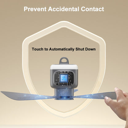 12000mAh Portable Ceiling Fans Outdoor Camping Fan Tent Air Circulator Cooler Rechargeable Electric Fan Remote Control LED Light