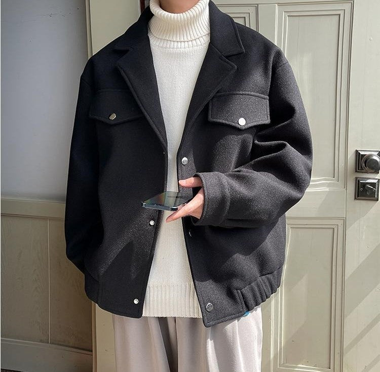 Men's Plus Size Winter Coat 3XL 5XL 300lbs Heavy Thick Wool Blend Trench Coat Vintage British Style Casual Pilot Jacket