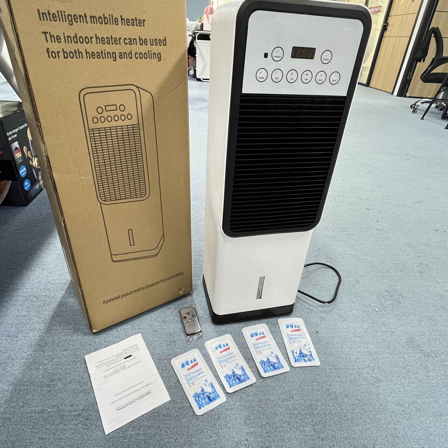 Ar-Condicionado Portátil com Desumidificador e Aquecedor Integrados e Controle Remoto, Unidade de AC com Eficiência Energética