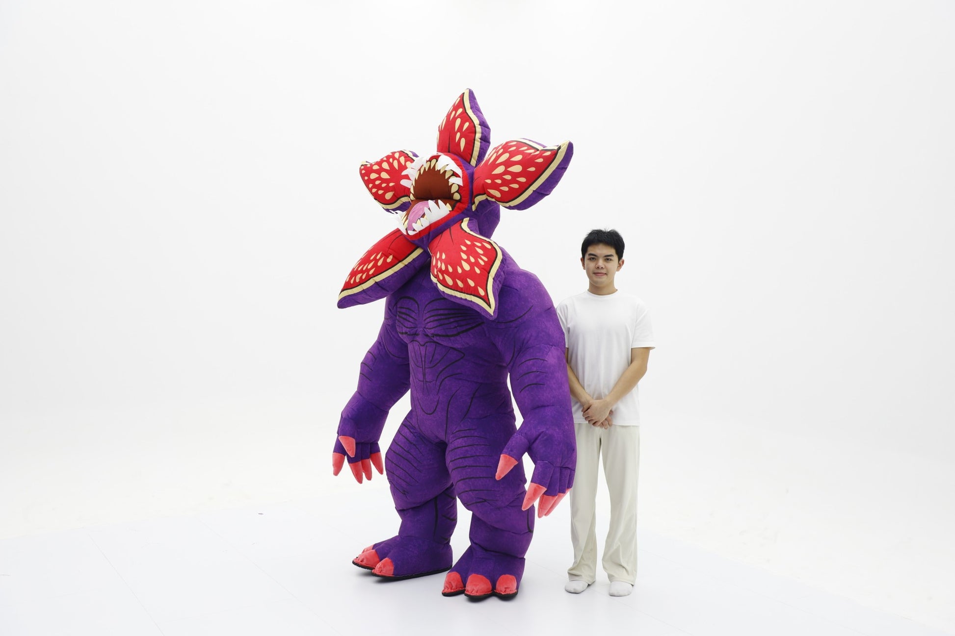 SAYGO Man Eating Flower Inflatable Costume Mascot Parade Adult Character Cosplay Birthday Halloween Party Event Plush Set