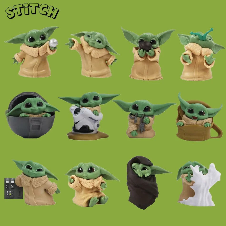 2 Estilos 6 Peças/Conjunto Figura de Anime Disney 5-8cm Brinquedo Mestre Bebê Yoda Darth Coleção de Ação PVC Mini Modelo de Brinquedo para Presente Infantil