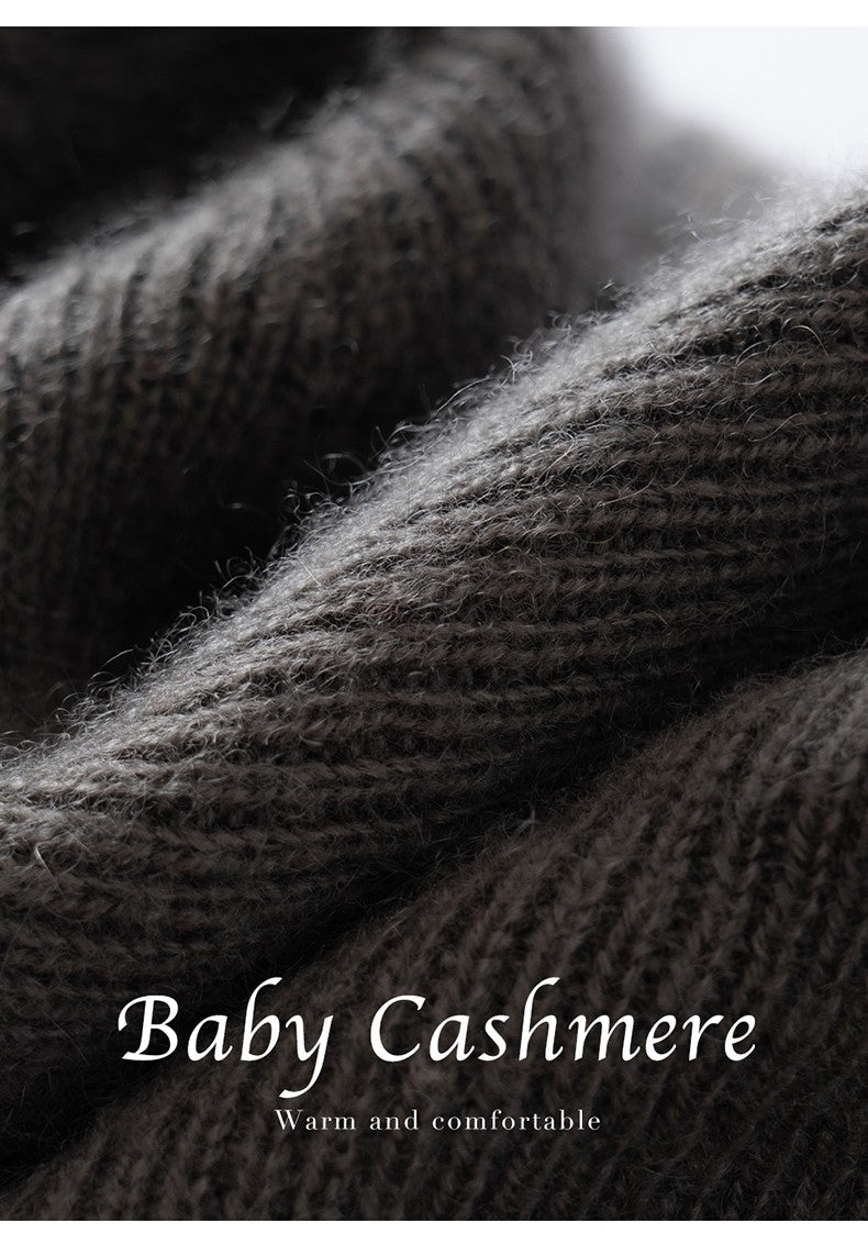 Autumn Winter New 100% Cashmere Hat Women's One-Line Hat Knitted Hat Wool Hat Ear Protection High-Quality Couple Hat