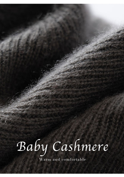 Autumn Winter New 100% Cashmere Hat Women's One-Line Hat Knitted Hat Wool Hat Ear Protection High-Quality Couple Hat