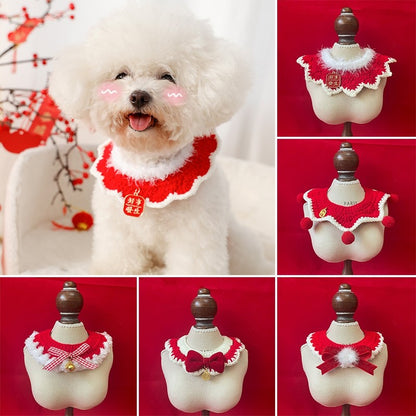 Roupa para cachorro Coleira para gato Roupa para gatos Cachecol de Natal para animais de estimação Coleira de Natal Fofo Doce Decoração para animais de estimação Gravata-borboleta Fantasia de gato Acessórios para gatos