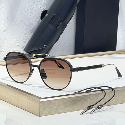 Óculos de Sol INS Gold Green de Luxo Masculino, Design de Marca, Oval, Liga, Alta Qualidade, Feminino, Pernas Duplas Especiais, Lentes Intercambiáveis, Proteção UV400