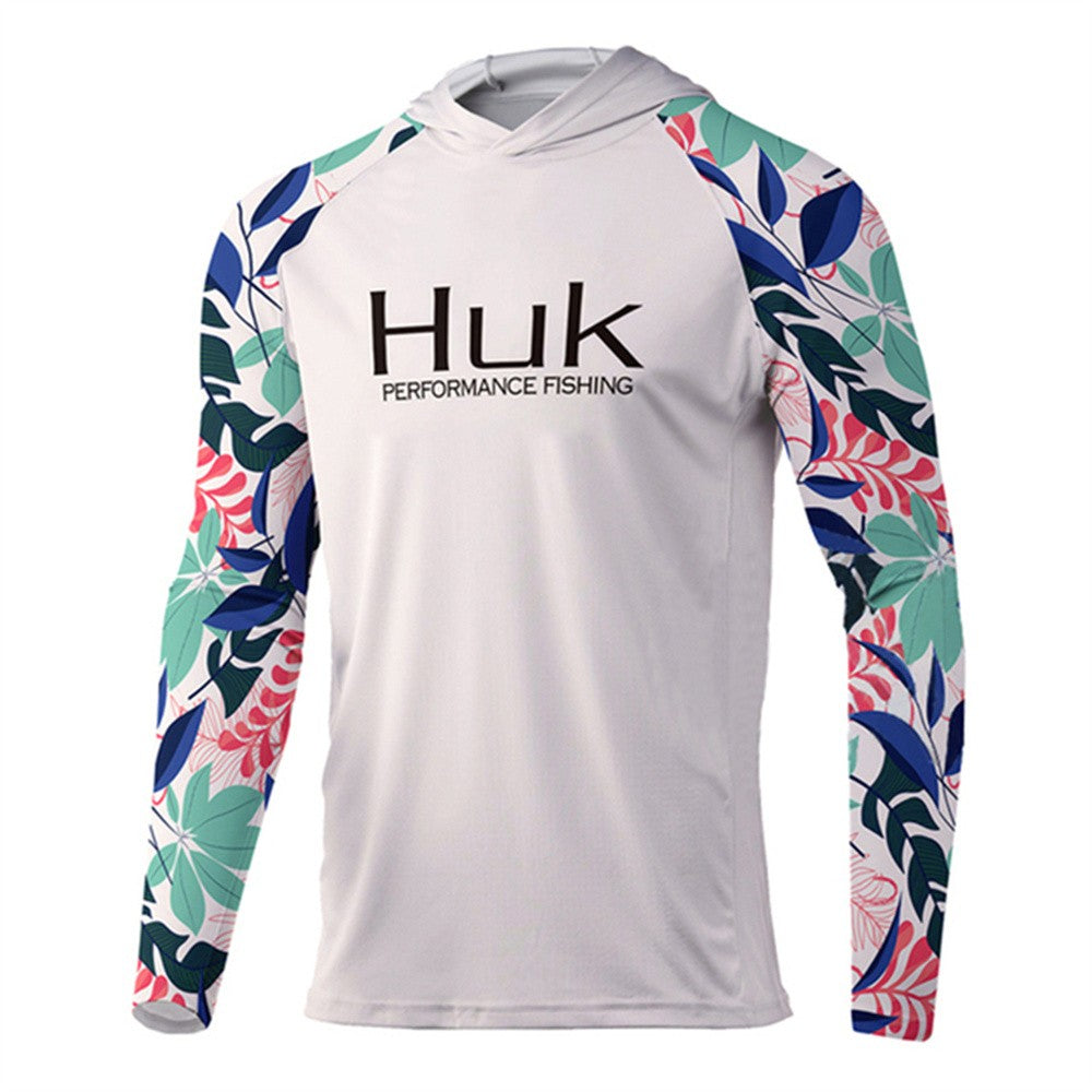 Camisa de Pesca HUK com Capuz Camisa de Pesca Masculina Manga Longa Proteção Uv 50 Camisas de Pesca Vestuário Roupa de Pesca ao Ar Livre