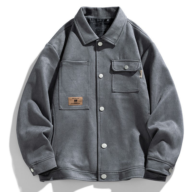 Leather Jacket Men Suede Coats Pocket Windbreaker Oversized 6XL 7XL 8XL Plus Size Street Moto Autumn Brand Waterproof Softshell