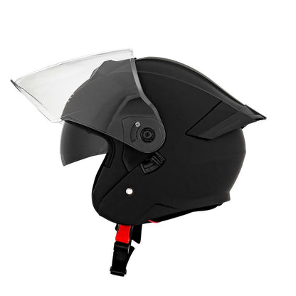 Capacete de Moto Unissex Anti-Embaçante com Lente Dupla e Meio Rosto para Veículos Elétricos Equipamento de Proteção para Homens e Mulheres