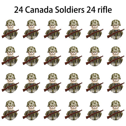 Brinquedos de blocos de montar para crianças: Modelos de Mini Armas de Exército Nacional de Guerra de Soldados de Infantaria da Segunda Guerra Mundial